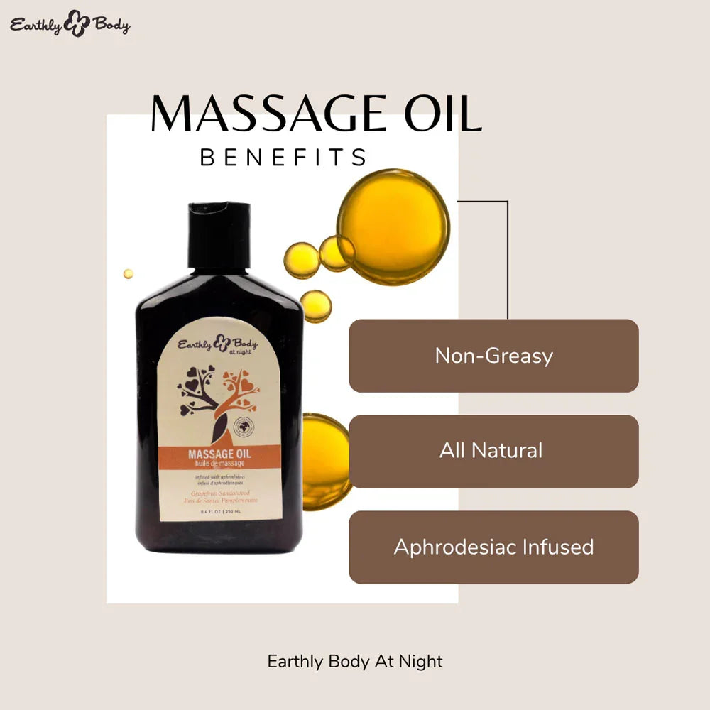 EB Hemp Seed Massage Oil GRAPEFRUIT SANDALWOOD - 250 ml - Grapefruit Sandalwood Scented Massage Oil - 250 ml Bottle - Take A Peek
