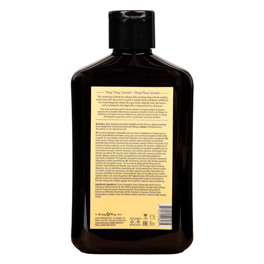 EB Hemp Seed Massage Oil YLANG YLANG LAVENDER - 250 ml - Ylang Ylang & Sandalwood Scented Massage Oil - 250 ml Bottle - Take A Peek