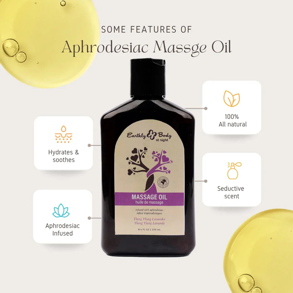 EB Hemp Seed Massage Oil YLANG YLANG LAVENDER - 250 ml - Ylang Ylang & Sandalwood Scented Massage Oil - 250 ml Bottle - Take A Peek