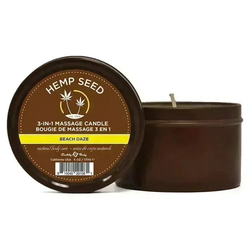 Hemp Seed 3-In-1 Massage Candle - Beach Daze (Coconut & Pineapple) Scented - 170 g - Take A Peek