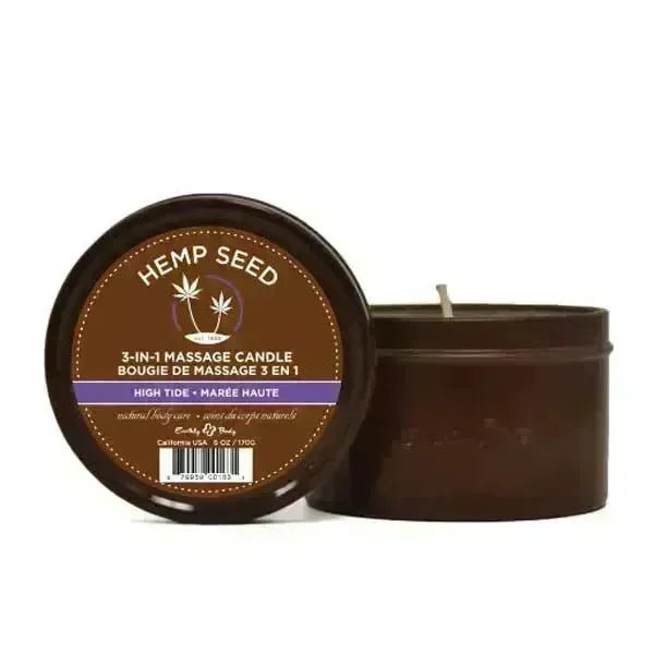 Hemp Seed 3-In-1 Massage Candle - High Tide (Coconut Lime Verbena) - 170 g - Take A Peek