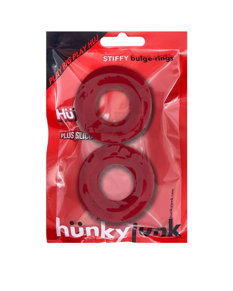 HUNKY JUNK STIFFY 2-PACK NO-ROLL C-RINGS CHERRY ICE-HUJ-126-CHRICE