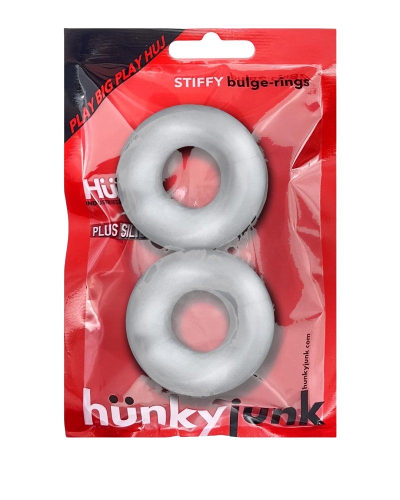 HUNKY JUNK STIFFY 2-PACK NO-ROLL C-RINGS CLEAR ICE-HUJ-126-CLIC
