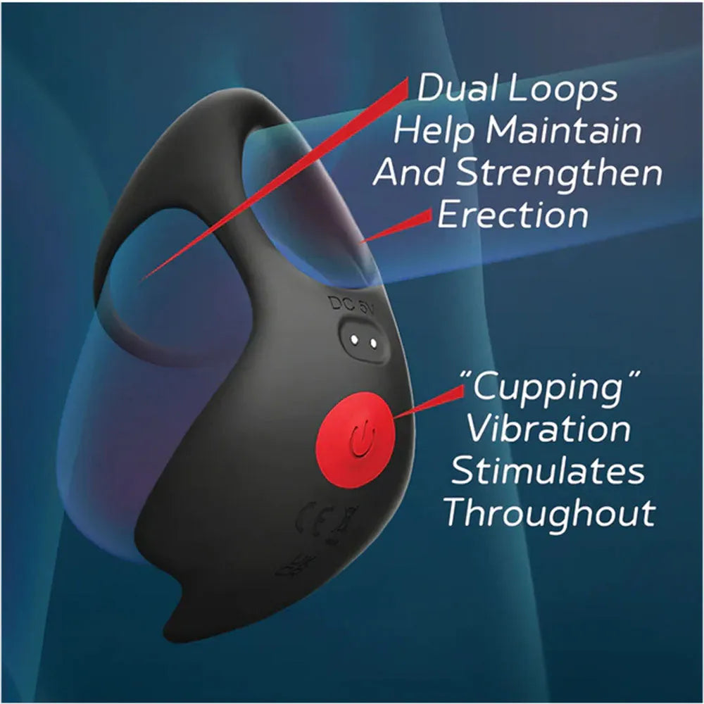 Red Dot Rings - V3 - USB Rechargeable Vibrating Cock & Ball Ring with Remote - Take A Peek