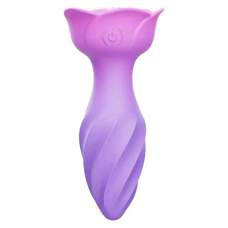 Adam & Eve ROTATING ROSE PLUG - 12 cm USB Rechargeable Rotating & Vibrating Butt Plug with Gem Base - Take A Peek