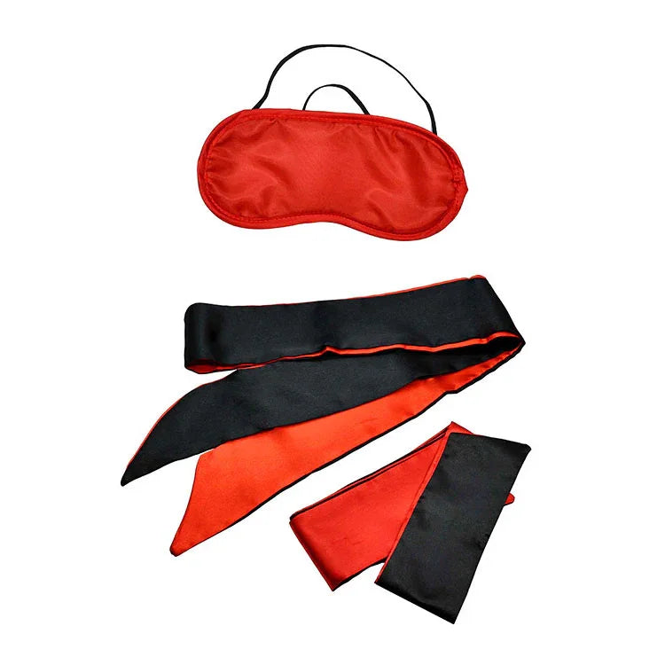 Adam & Eve SENSUAL SCARLET NIGHTS - Black/ Couples Bondage Kit - Set of 10 Pieces - Take A Peek