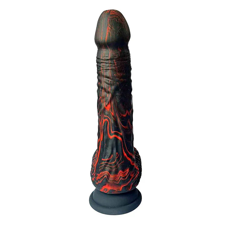 Adam & Eve THE BEDROCKER - Black/Red 22.6 cm USB Rechargeable Thrusting Dildo with Wireless Remote