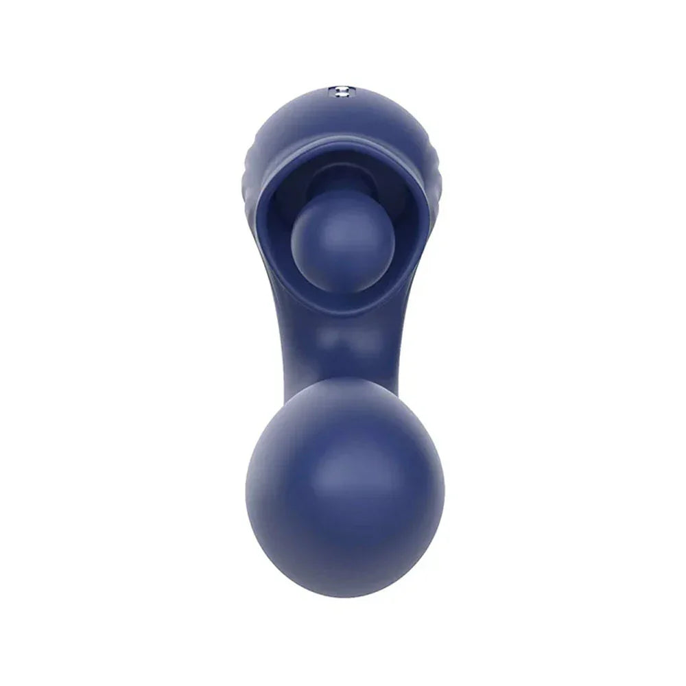 Adam & Eve THE BIG BALLER - Navy 18.8 cm USB Rechargeable Thrusting Rabbit Vibrator - Take A Peek
