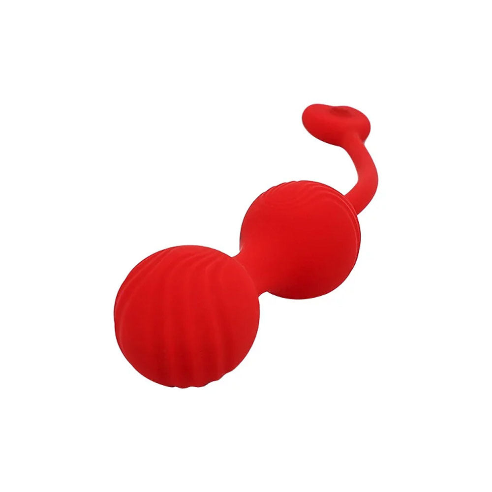 Adam & Eve SWEETHEART Kegel Trainer - Red USB Rechargeable Vibrating Kegel Balls with Remote