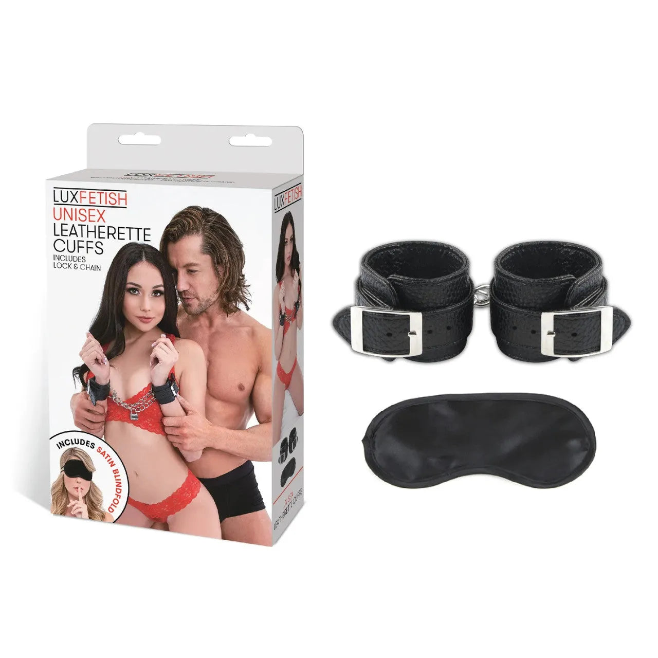 Lux Fetish Unisex Leatherette Cuffs - Take A Peek