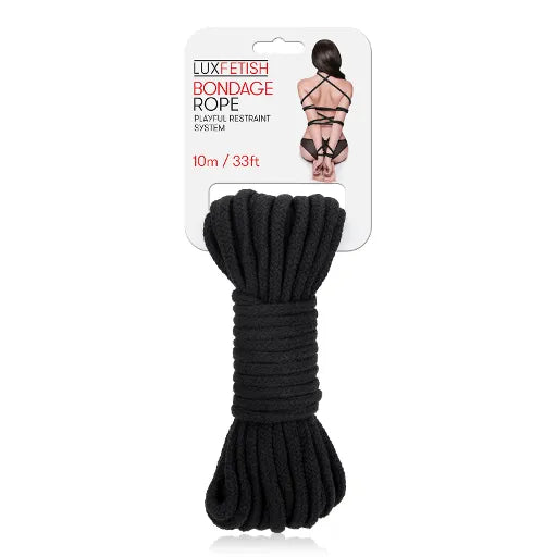 Lux Fetish BONDAGE ROPE 10M - BLACK - Take A Peek