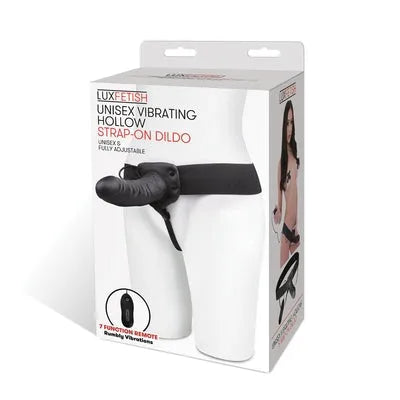 Lux Fetish Unisex Vibrating Hollow Strap-On Dildo - Take A Peek