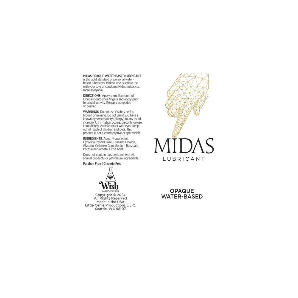 Midas Opaque Water Based Lubricant - 59 ml - Take A Peek