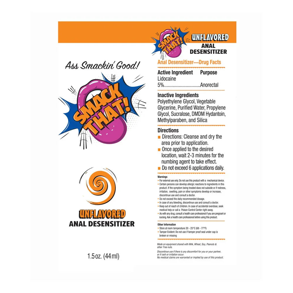 Smack That! Anal Desensitiser - Unflavoured - Unflavoured Anal Desensitiser - 44 ml Tube - Take A Peek