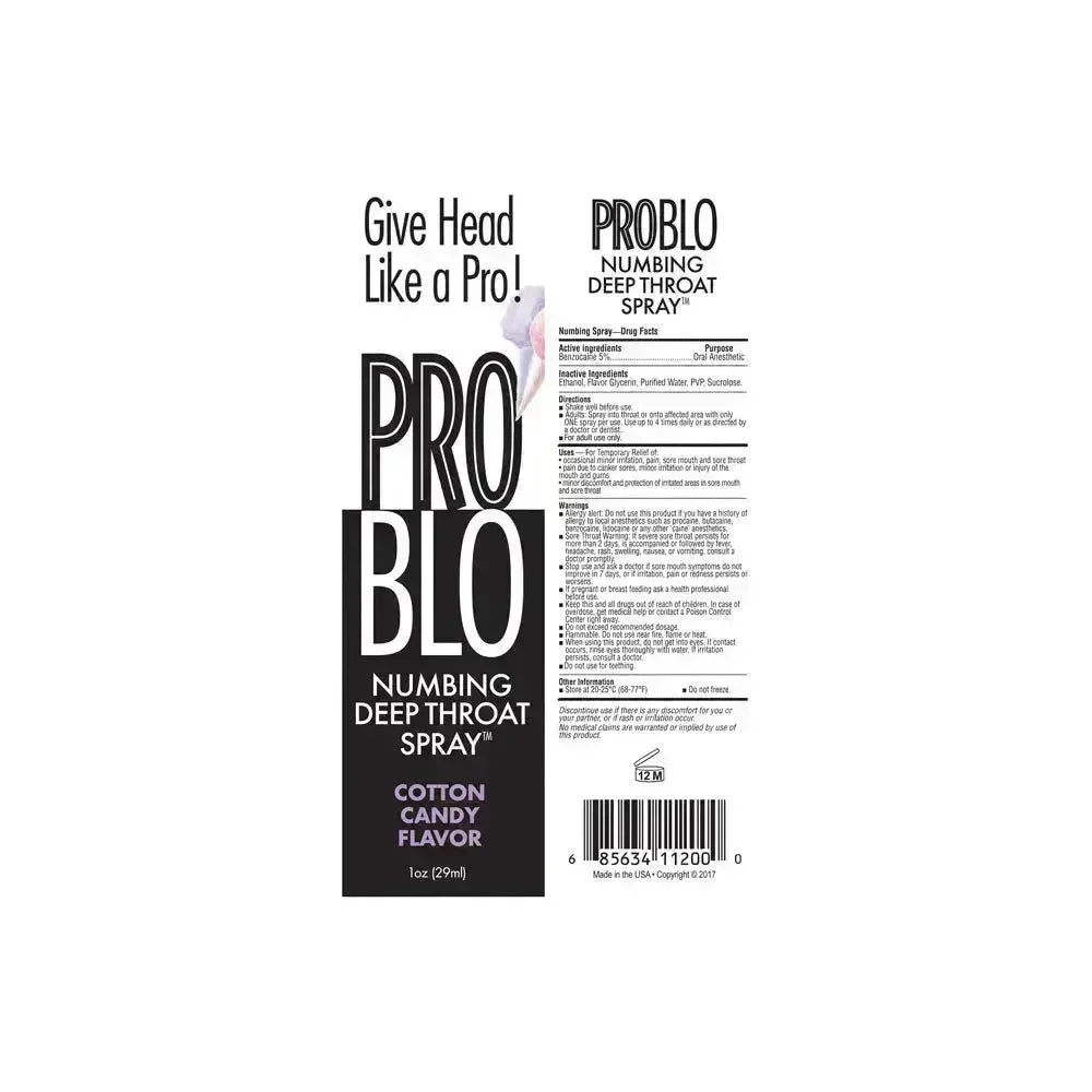 ProBlo Deep Throat Spray - Cotton Candy - Cotton Candy Flavoured Deep Throat Spray - 30 ml - Take A Peek