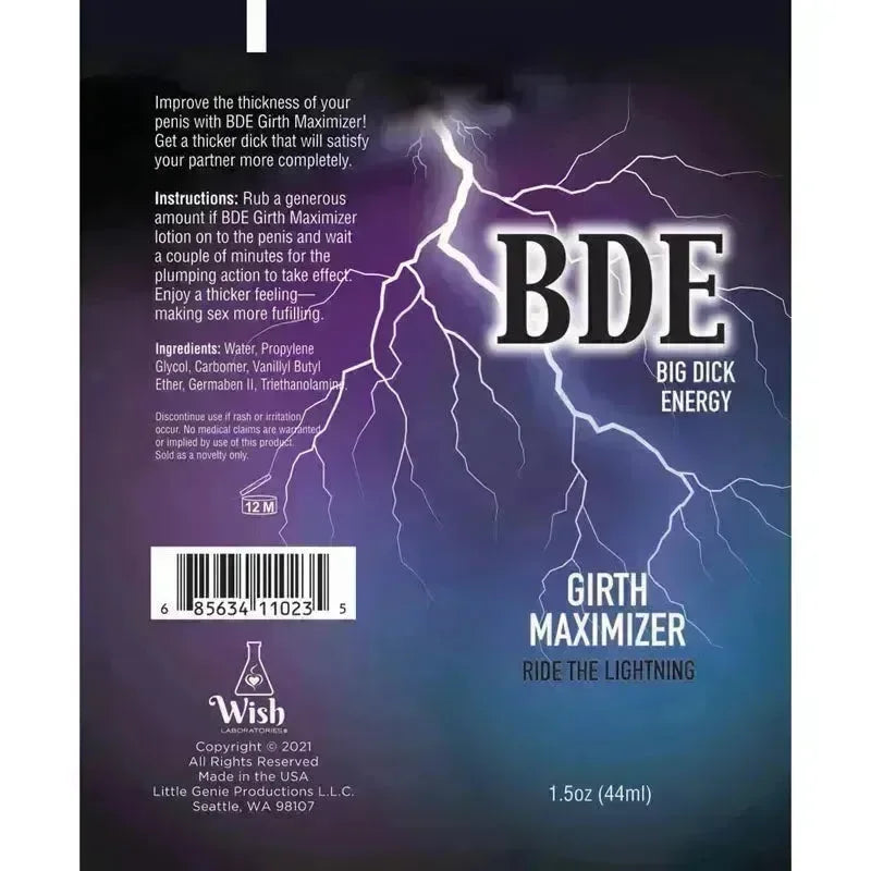 Big Dick Energy Girth Maximiser - Male Enlarger Cream - 44 ml Tube - Take A Peek