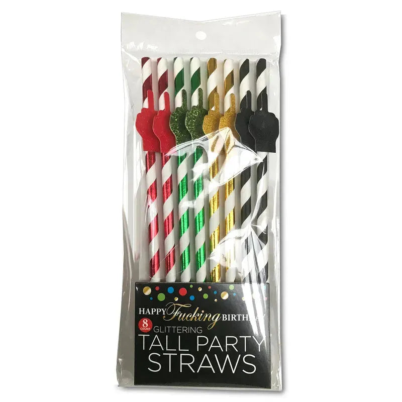 Happy Fucking Birthday Tall Party Straws - Take A Peek