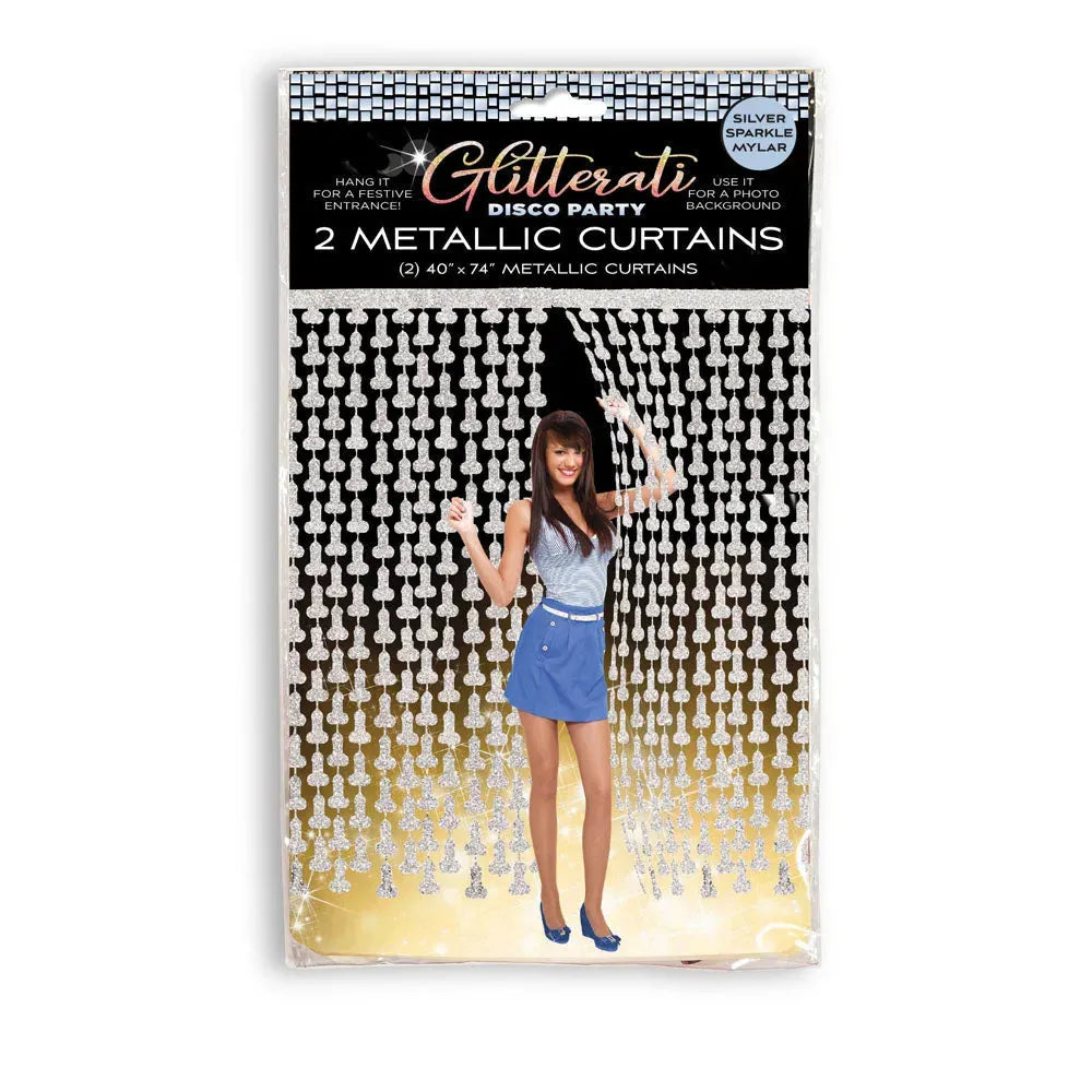 Glitterati - Penis Party Disco Metallic Curtains - Take A Peek