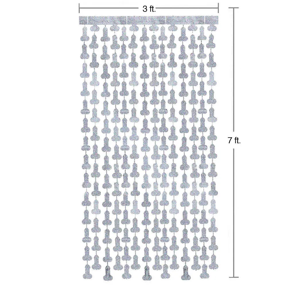 Glitterati - Penis Party Disco Metallic Curtains - Take A Peek