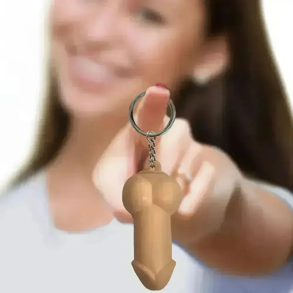 Super Fun Key Chain - Squishy Penis - Novelty Keychain - Take A Peek