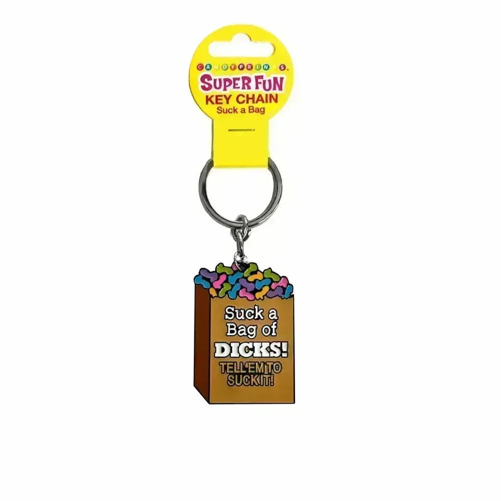 Super Fun Key Chain - Suck A Bag - Novelty Keychain - Take A Peek