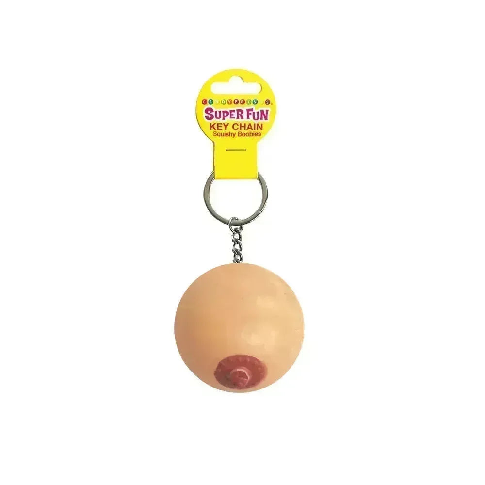 Super Fun Key Chain - Squishy Boob - Novelty Keychain - Take A Peek
