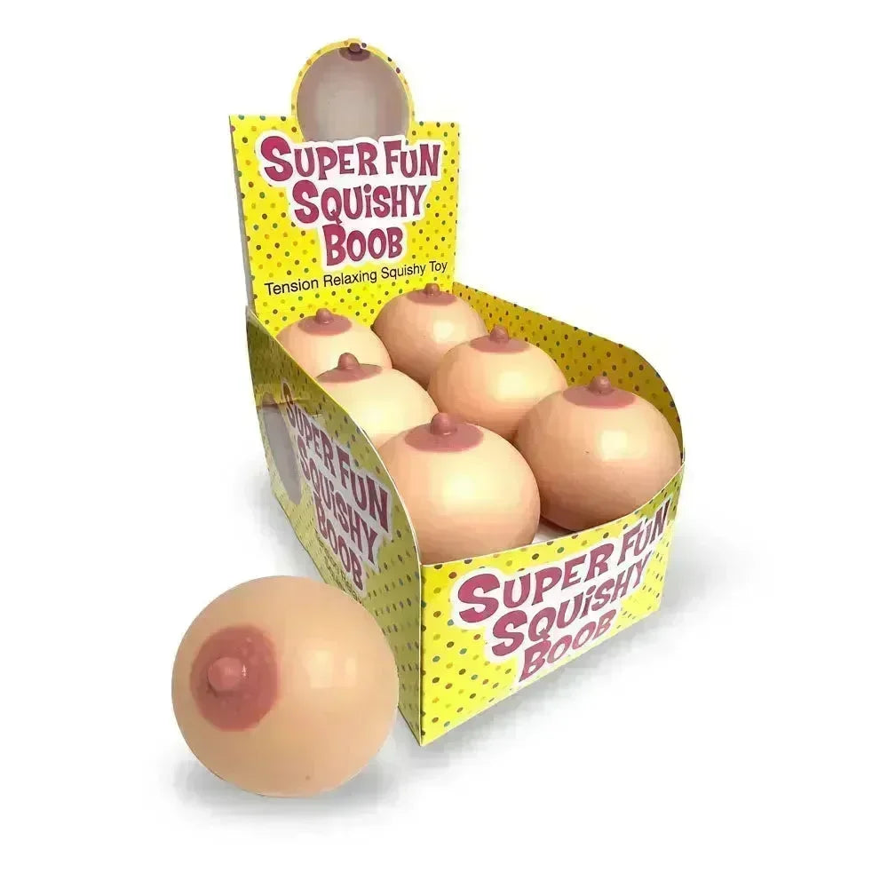Super Fun Squishy Boobs - Counter Display - Boobie Stress Balls - Counter Display of 12 - Take A Peek