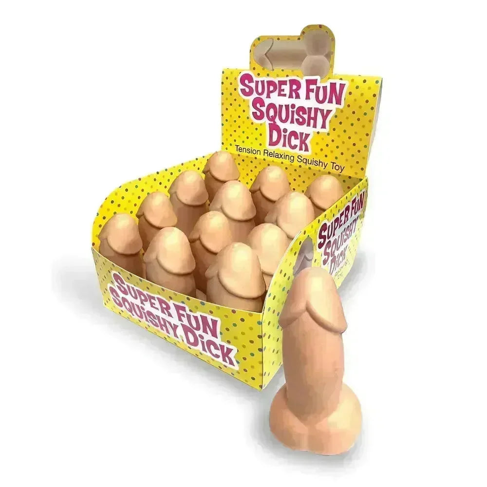 Super Fun Squishy Dick - Counter Display - Novelty Stress Penis - Counter Display of 12 - Take A Peek