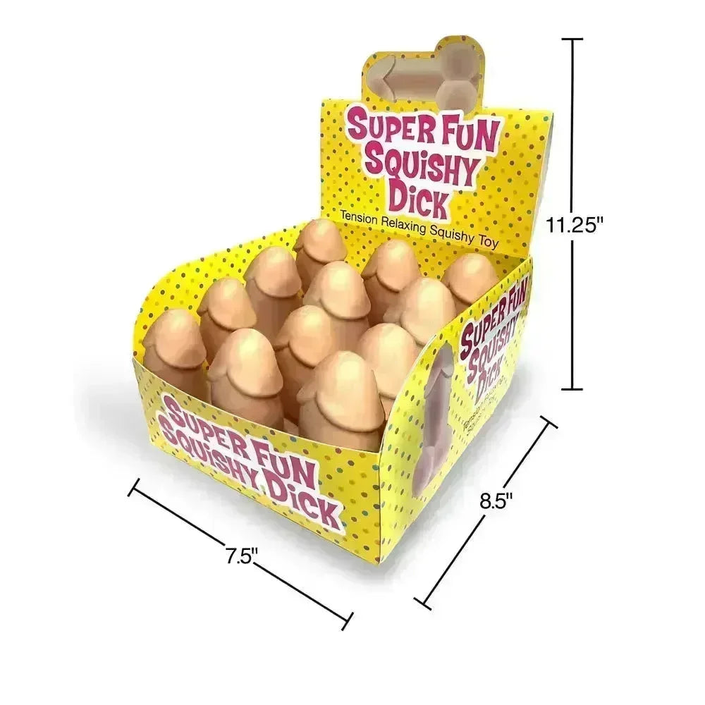 Super Fun Squishy Dick - Counter Display - Novelty Stress Penis - Counter Display of 12 - Take A Peek