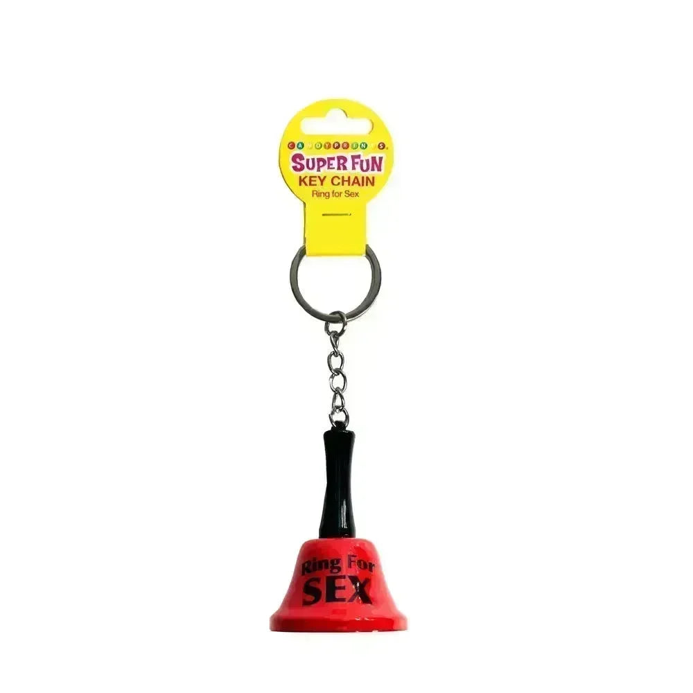 Super Fun Key Chain - Ring For Sex - Novelty Bell Keychain - Take A Peek