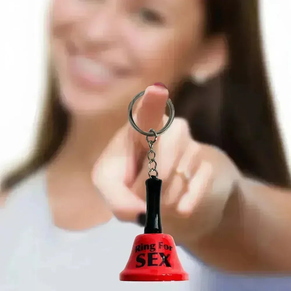 Super Fun Key Chain - Ring For Sex - Novelty Bell Keychain - Take A Peek