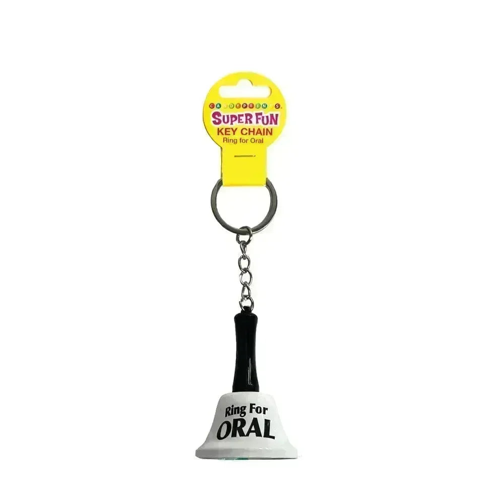 Super Fun Key Chain - Ring For Oral - Novelty Bell Keychain - Take A Peek