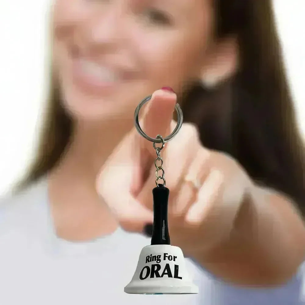 Super Fun Key Chain - Ring For Oral - Novelty Bell Keychain - Take A Peek