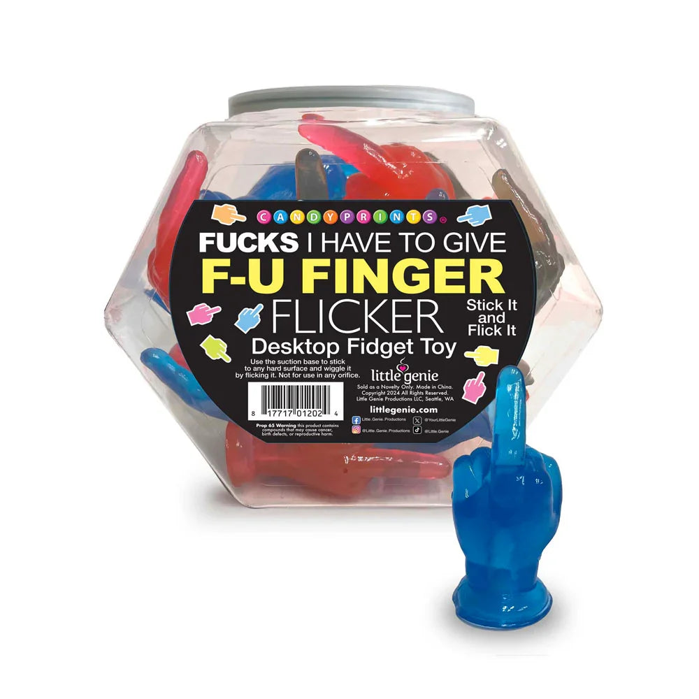 Fucks I Have To Give F-U Finger Flicker - Display - Novelty Fidget Toy - Fishbowl Display of 24 - Take A Peek