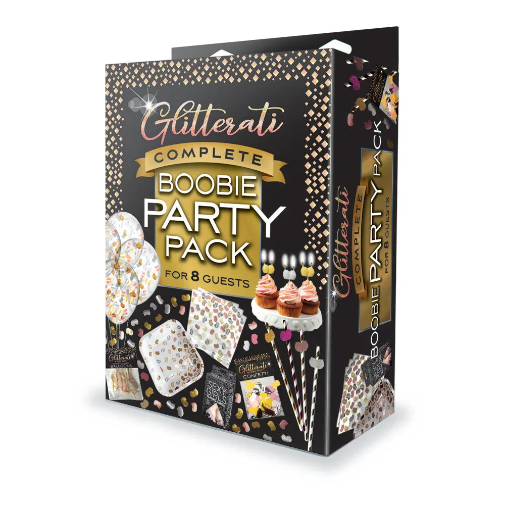 Glitterati Complete Boobie Party Pack - Party Set for 8 People - Take A Peek