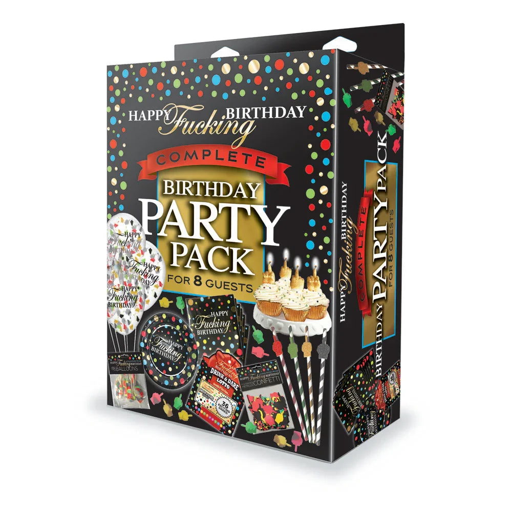 Happy F**king Birthday Complete Party Pack - Party Set for 8 People - Take A Peek