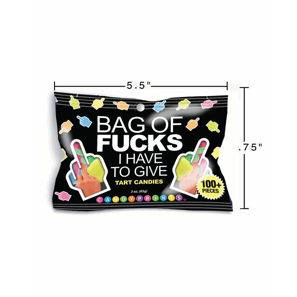 Bag Of Fucks I Have To Give - Fruit Flavoured Lollies - 85 gram Bag - Take A Peek