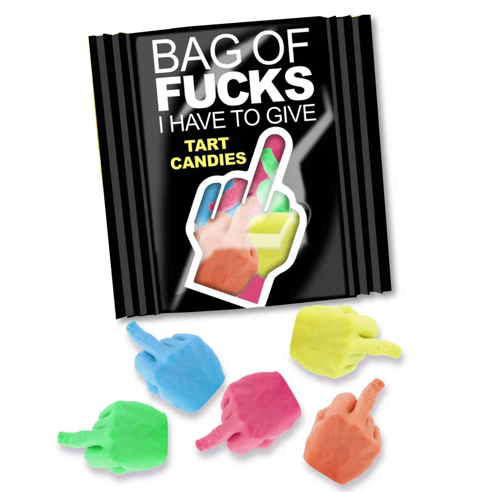 Bag Of Fucks I Have To Give - Display - Fruit Flavoured Lollies - Counter Display of 100 Mini Packs - Take A Peek