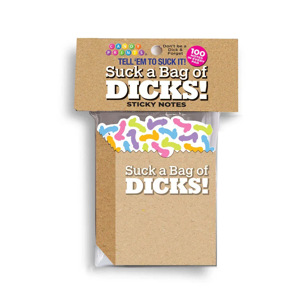 Suck A Bag Of Dicks! Sticky Notes - Novelty Sticky Notes - 100 Pack - Take A Peek