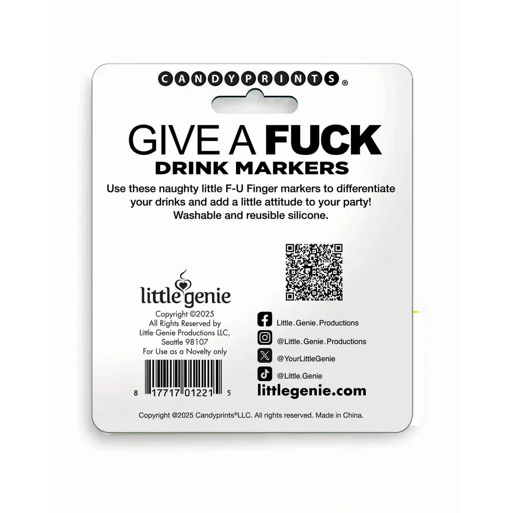 Give A Fuck Drink Markers - Novelty Drink Markers - Set of 6 - Take A Peek