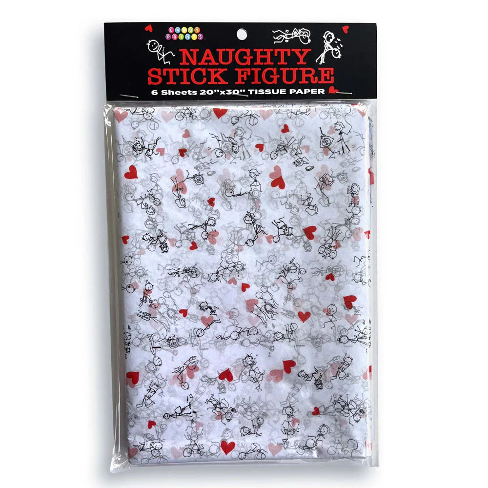 Naughty Stick Figure Tissue Paper Sheets - Novelty Decoration Sheets - 6 Pack - Take A Peek