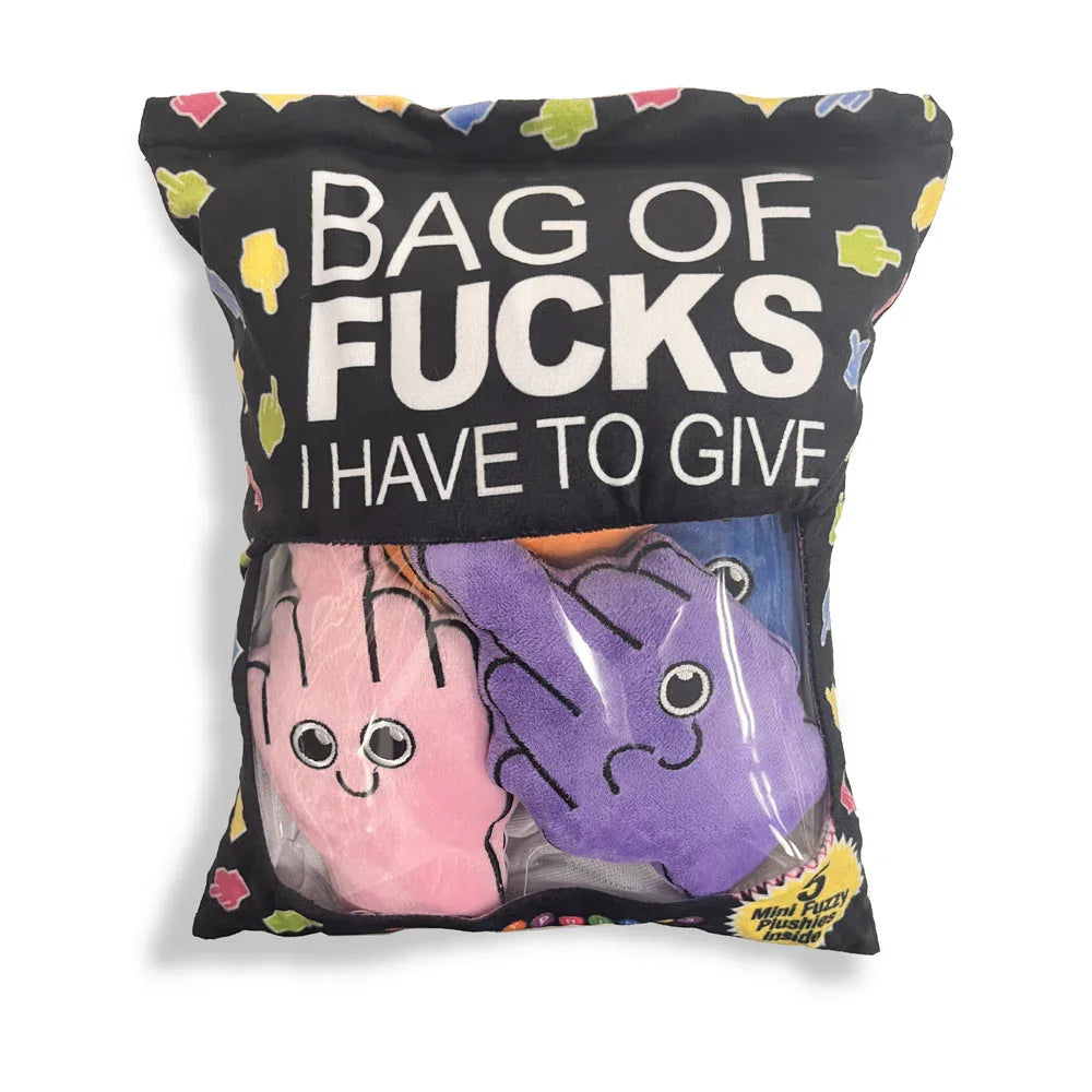 Bag Of Fucks I Have To Give - Mini Fuzzy FU Plushy Pillows - Set of 5 - Take A Peek