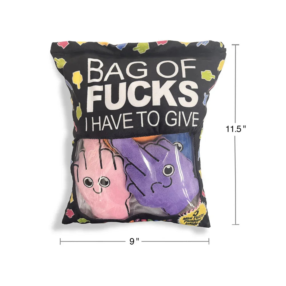 Bag Of Fucks I Have To Give - Mini Fuzzy FU Plushy Pillows - Set of 5 - Take A Peek