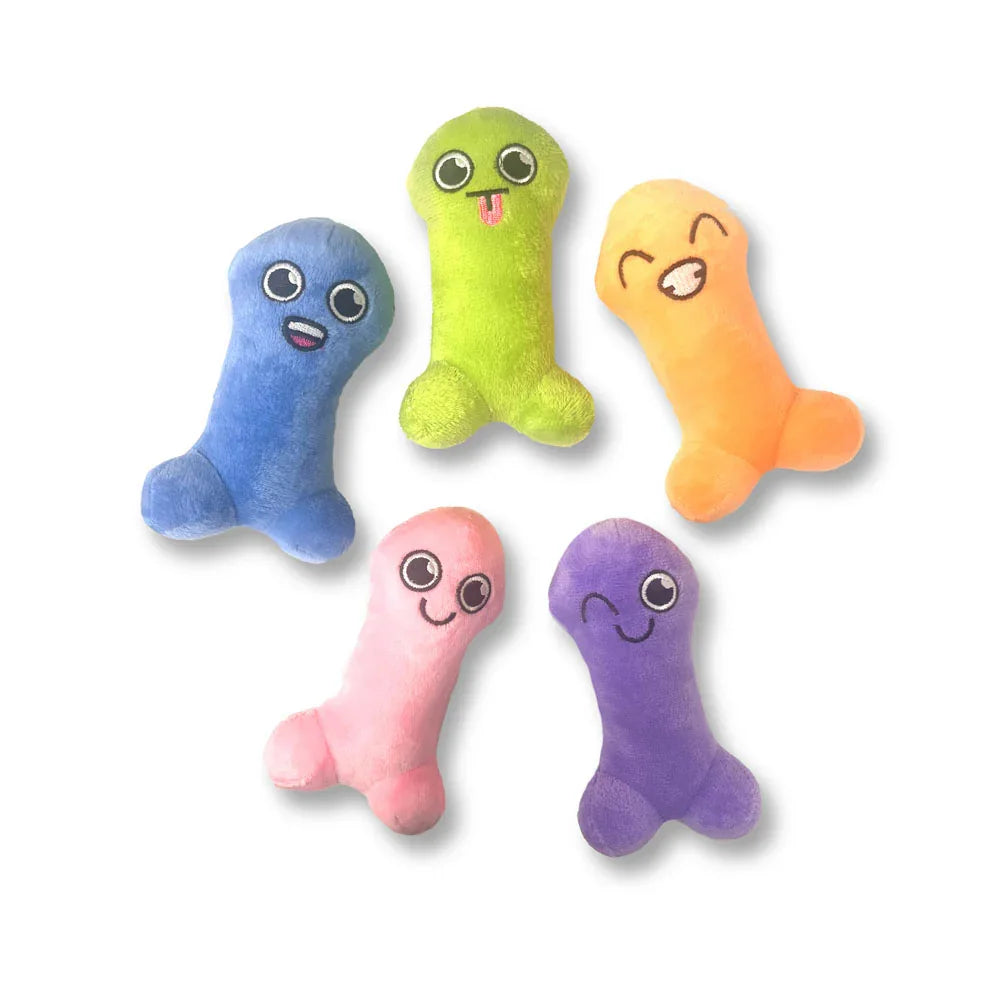 Suck A Bag Of Dicks Plushy Pillows - Mini Fuzzy Dicky Plushy Pillows - Set of 5 - Take A Peek