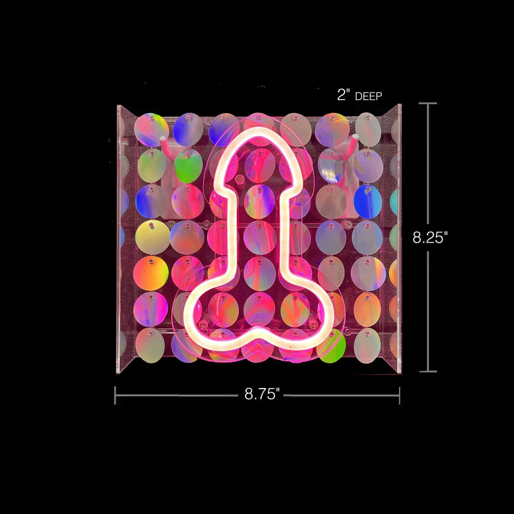 Glitterati Neon Penis Sign - Novelty Neon Light - Take A Peek