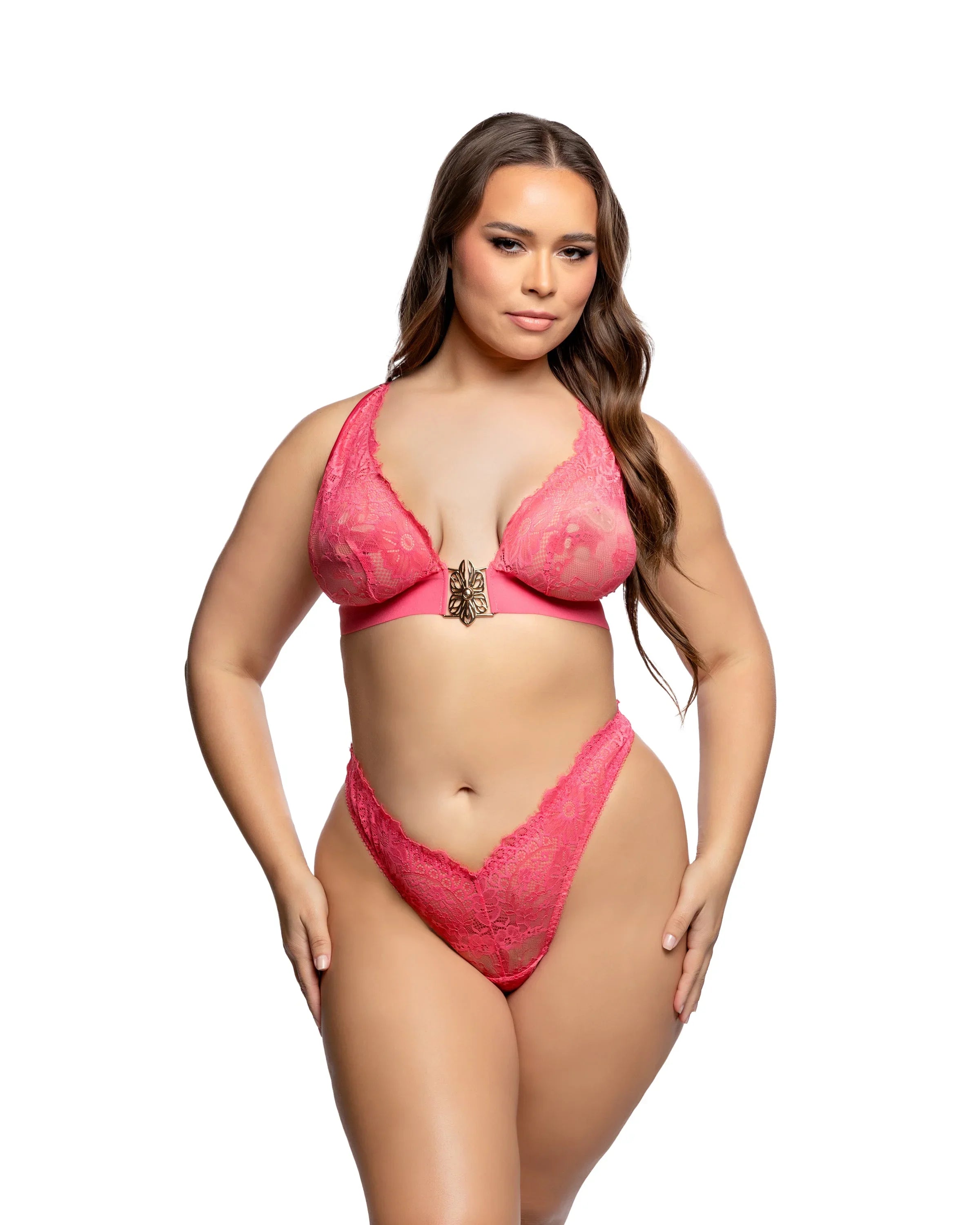 LI1049 - Infinite Lace Halter Set - Take A Peek