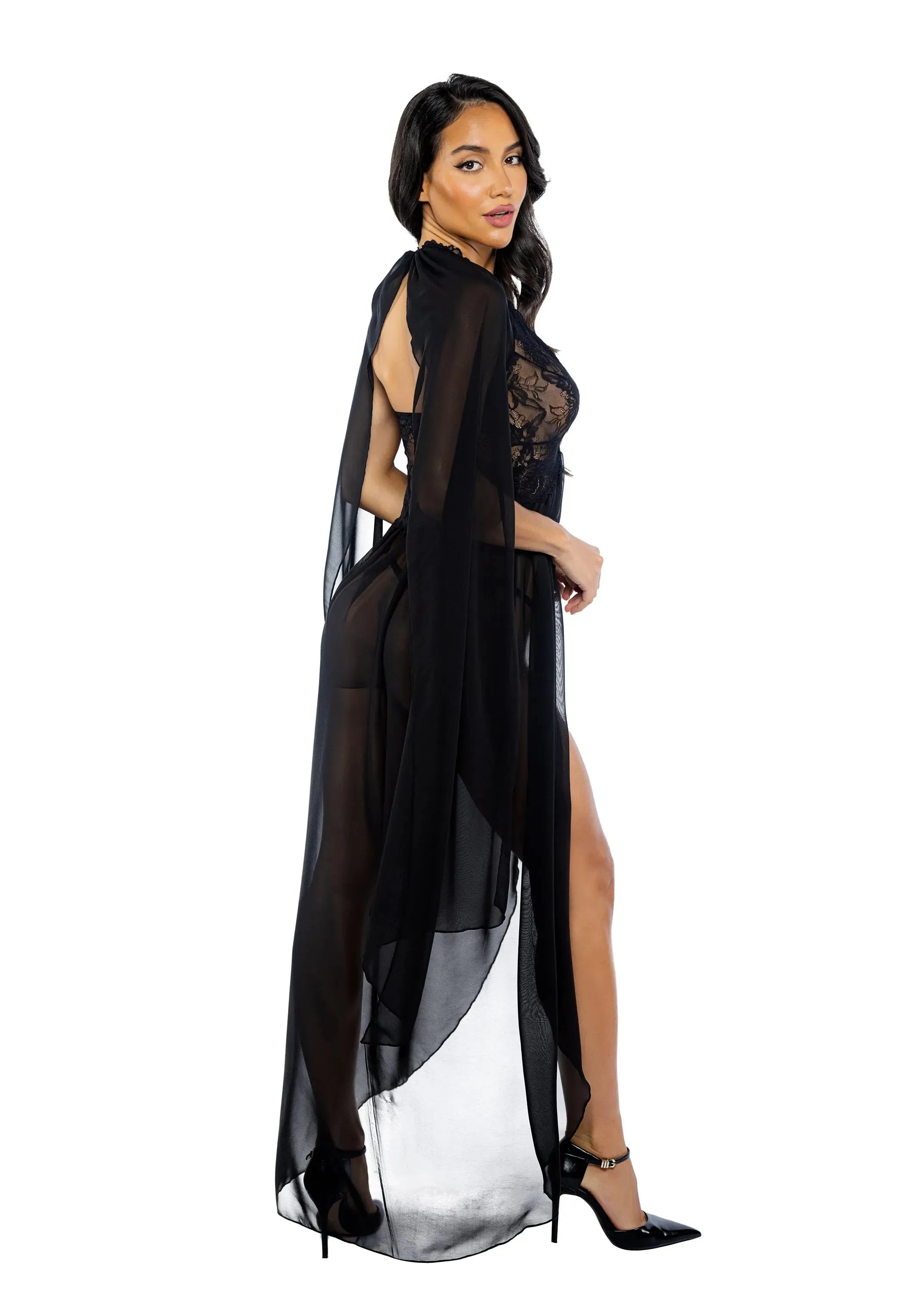 LI768 - Smoldering Maxi Nightgown 2-Piece Set - Take A Peek