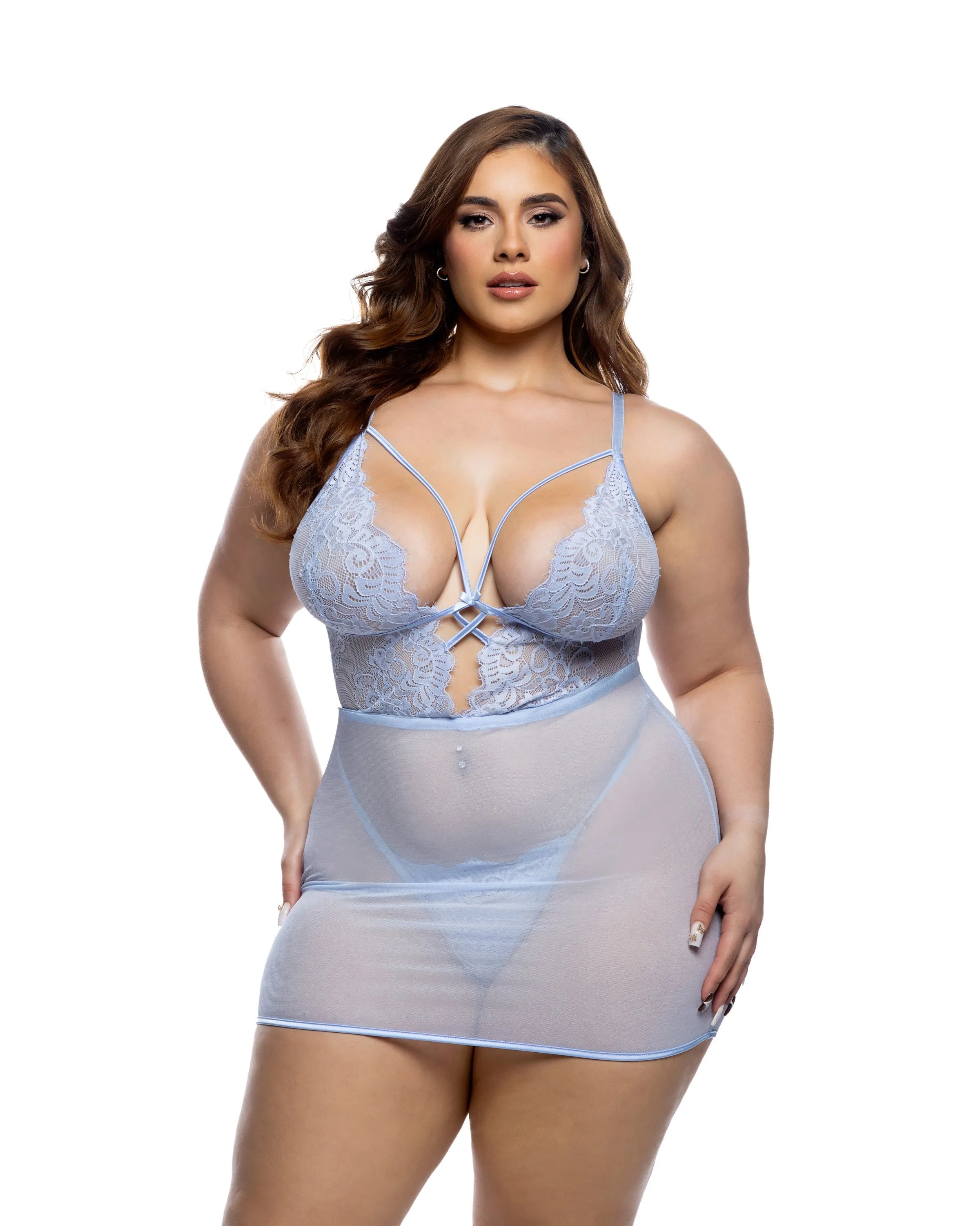 LI802 - Paradise Bloom Chemise 2pc Set - Take A Peek