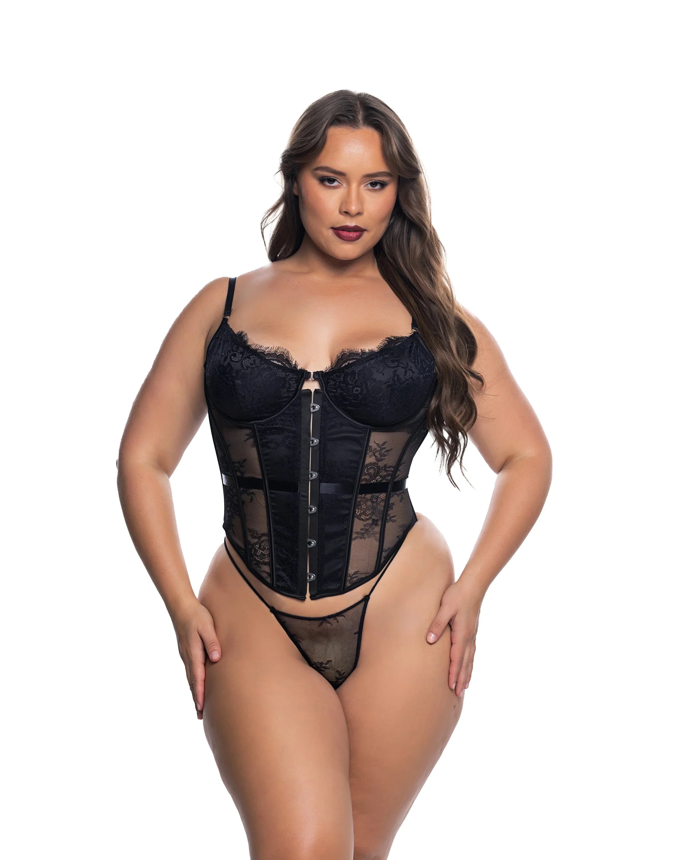 LI853 - Essentials Lace Corset - Take A Peek