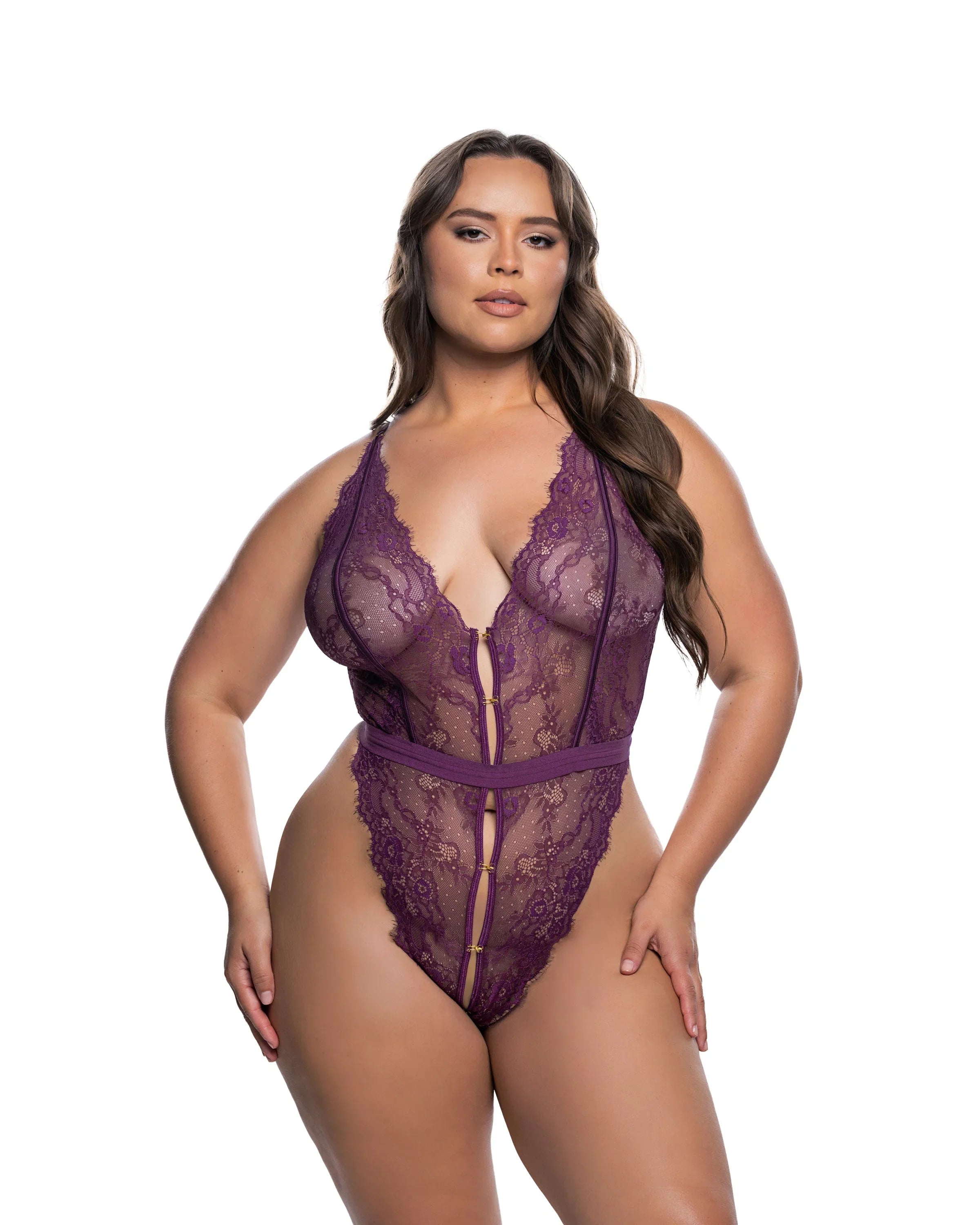LI864 - Lace Fetish Teddy - Take A Peek